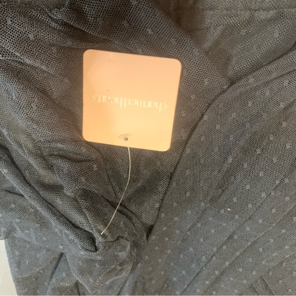 NEW Charmed Hearts Sexy Black Lace Long Sleeve Crop Top Size Large - Picture 7 of 9